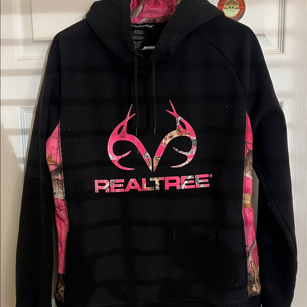 Realtree Black Hoodie with Pink Camo Accents